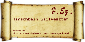 Hirschbein Szilveszter névjegykártya